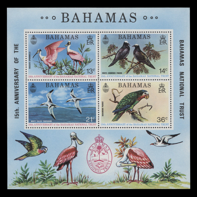 Bahamas 1974 (MNH) National Trust Anniversary miniature sheet