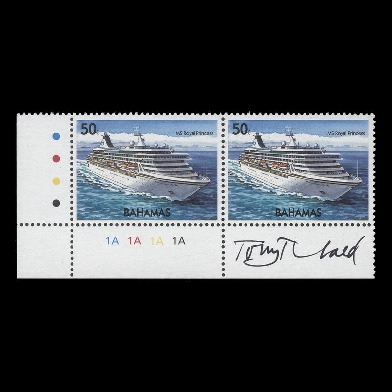 Bahamas 2004 (MNH) 50c MS Royal Princess plate pair signed by designer