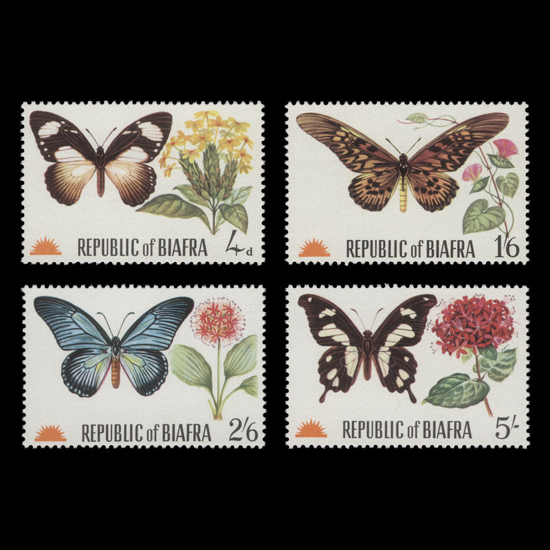 Biafra 1968 (MNH) Butterflies and Plants set