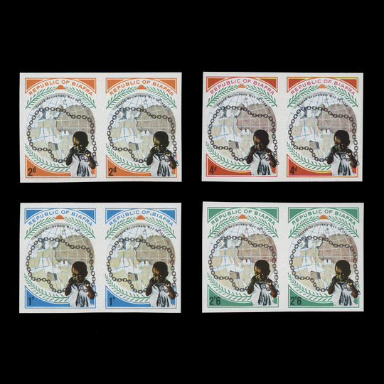 Biafra 1969 Independence Anniversary imperf proof pairs