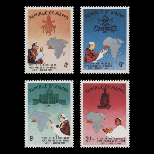 Biafra 1969 (MNH) Visit of Pope Paul VI set