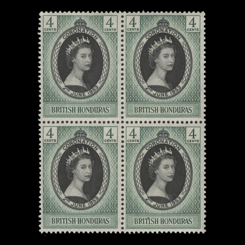 British Honduras 1953 (MNH) 4c Coronation block