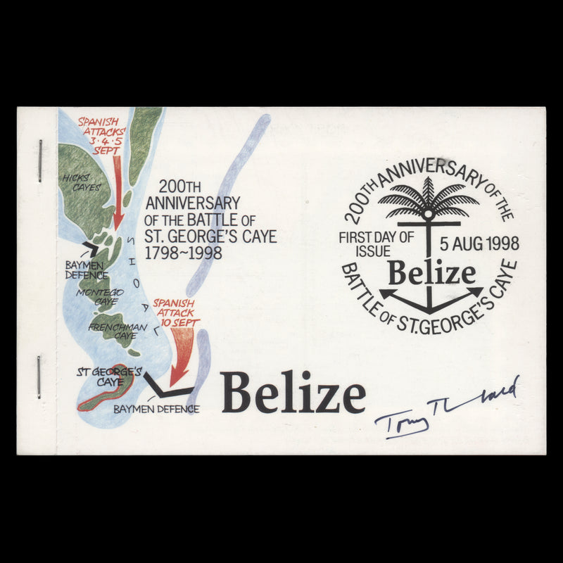 Belize 1998 Battle of St George's Caye Anniversary signed postcard pack