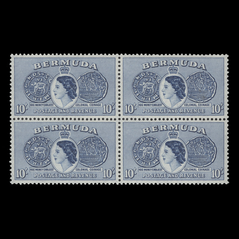 Bermuda 1953 (MNH) 10s Tog Coin block