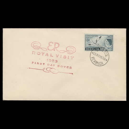 Bermuda 1953 (FDC) 6d Royal Visit, HAMILTON
