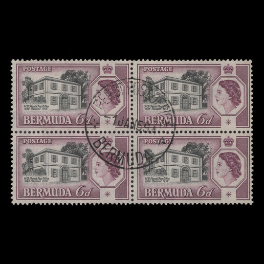 Bermuda 1959 (Used) 6d Perot's Post Office block