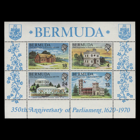 Bermuda 1970 (MNH) Parliament Anniversary miniature sheet