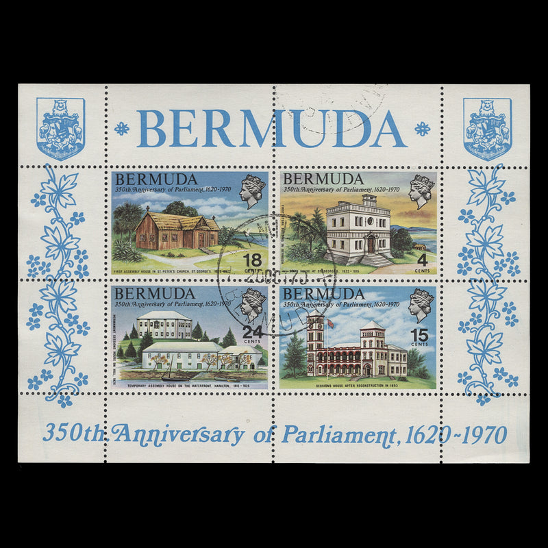 Bermuda 1970 (Used) Parliament Anniversary miniature sheet