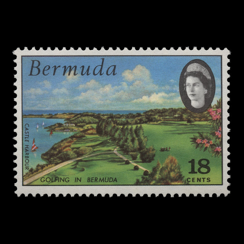 Bermuda 1971 (Variety) 18c Golfing with watermark to right
