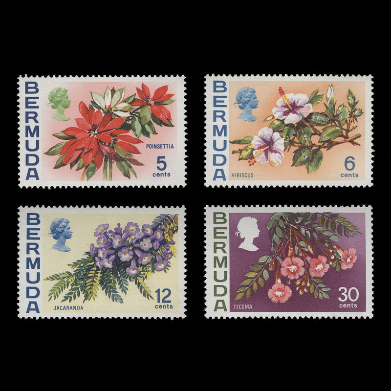 Bermuda 1974-76 (MNH) Flowers definitives, upright watermark