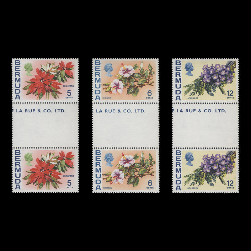 Bermuda 1974 (MNH) Flowers definitives gutter pairs, upright watermark