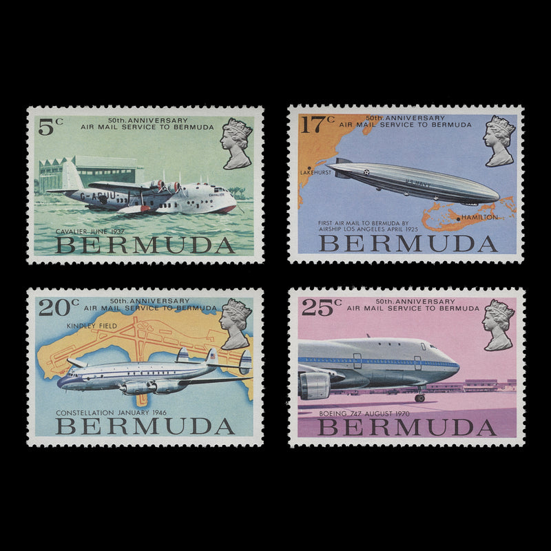 Bermuda 1975 (MNH) Air Mail Service Anniversary set