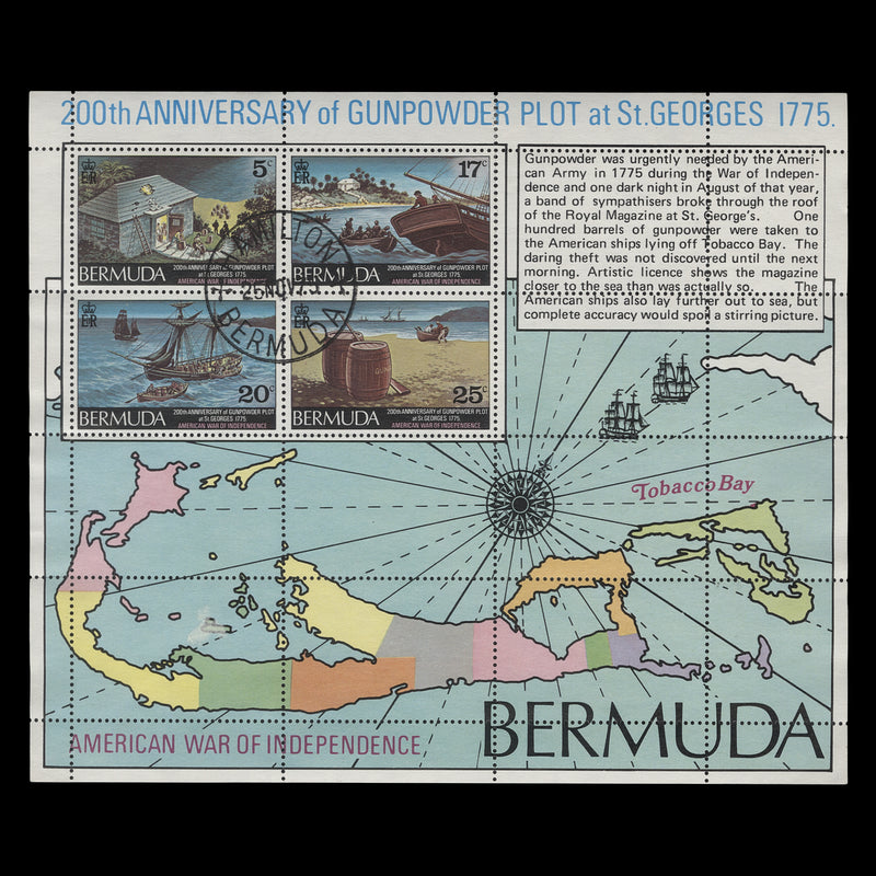 Bermuda 1975 (Used) Gunpowder Plot Bicentenary miniature sheet