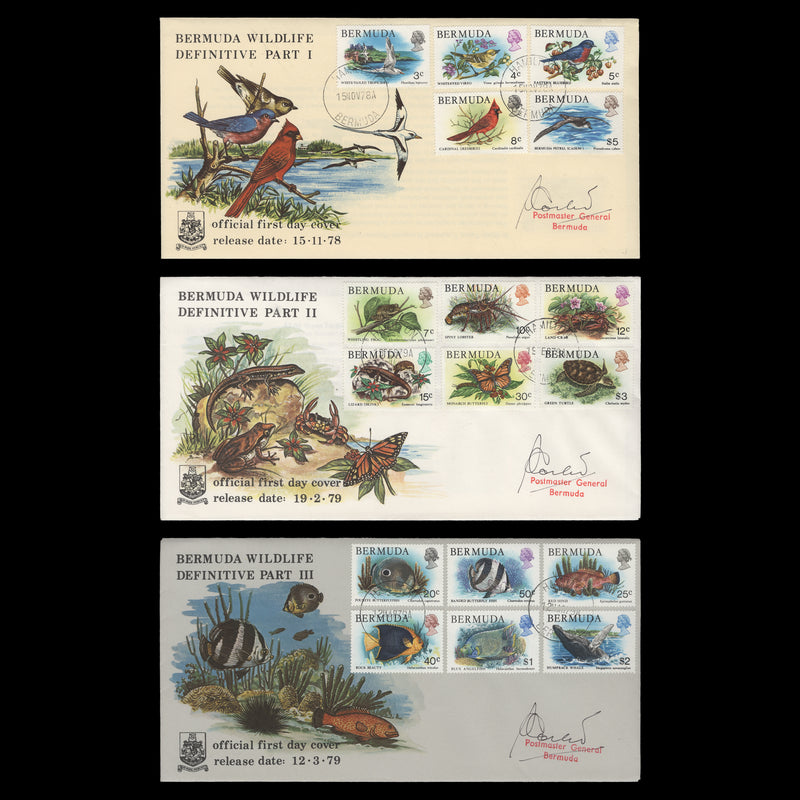 Bermuda 1978-79 Wildlife Definitives first day covers