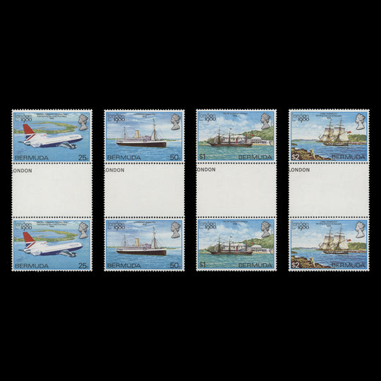 Bermuda 1980 (MNH) Stamp Exhibition, London gutter pairs