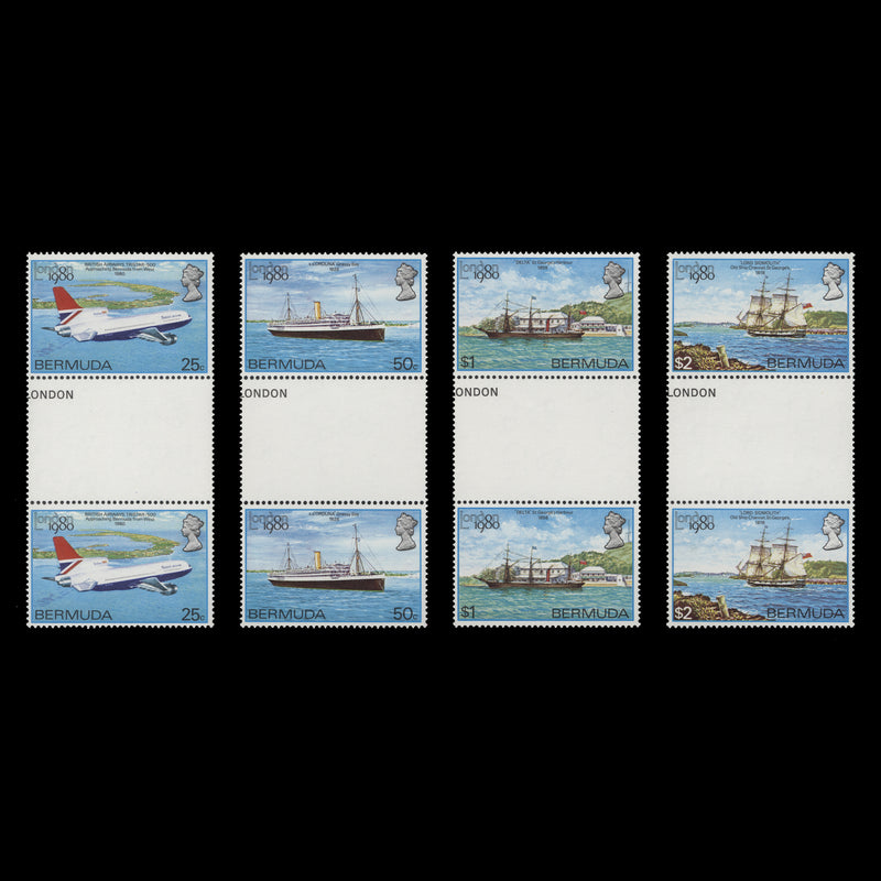 Bermuda 1980 (MNH) Stamp Exhibition, London gutter pairs
