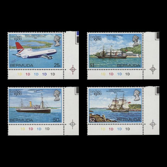 Bermuda 1980 (MNH) Stamp Exhibition, London plate singles