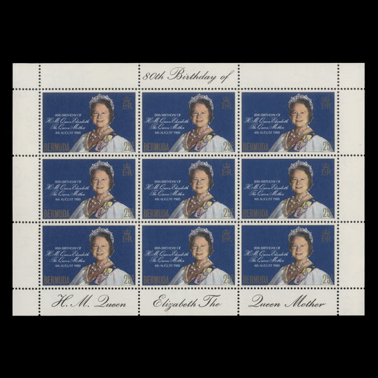 Bermuda 1980 (MNH) Queen Mother's Birthday sheetlet