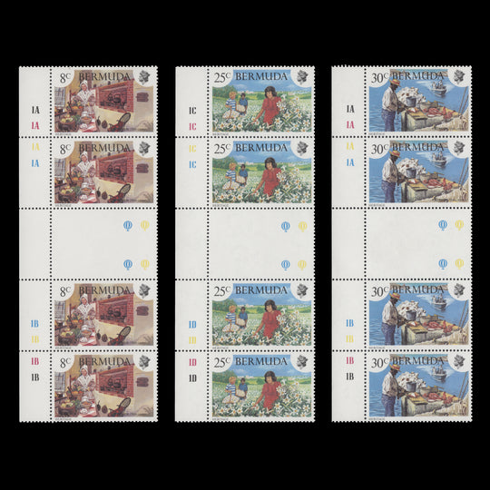 Bermuda 1981 (MNH) Heritage Week gutter plate strips