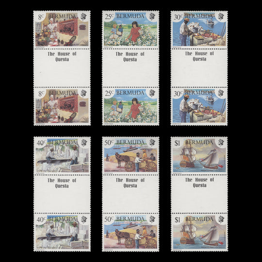 Bermuda 1981 (MNH) Heritage Week gutter imprint pairs