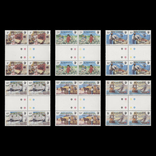 Bermuda 1981 (MNH) Heritage Week gutter traffic light blocks