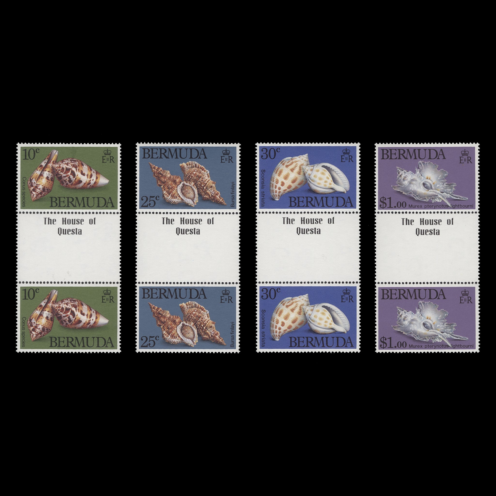 Bermuda 1982 (MNH) Shells gutter imprint pairs – ZEBOOSE.COM