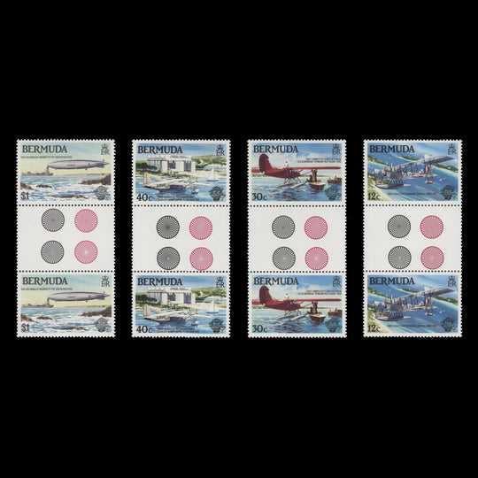 Bermuda 1983 (MNH) Bicentenary of Manned Flight gutter pairs