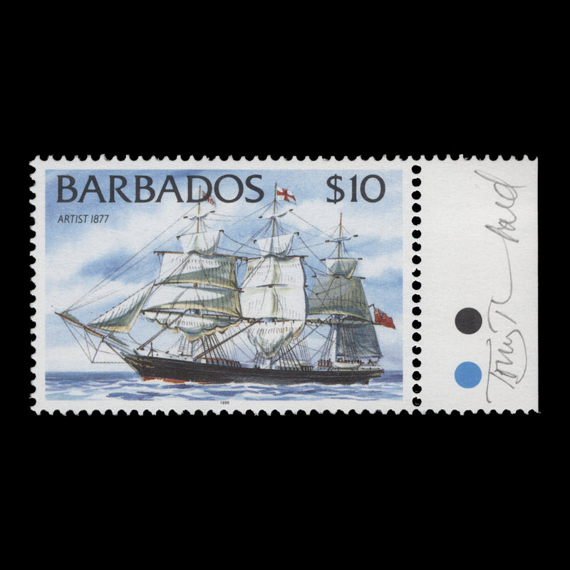 Barbados 1994 (MNH) $10 Artist single signed by Tony Theobald