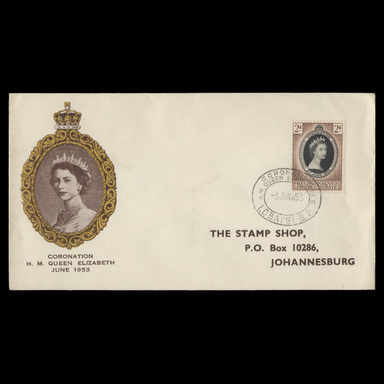 Bechuanaland 1953 (FDC) 2d Coronation, LOBATSI