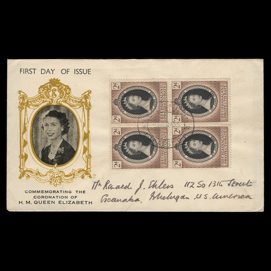 Bechuanaland 1953 (FDC) 2d Coronation block, LOBATSI