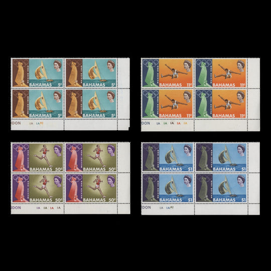 Bahamas 1968 (MNH) Olympic Games, Mexico plate blocks