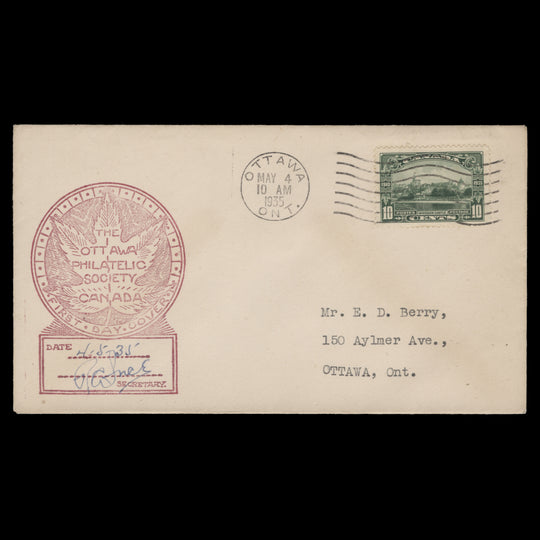 Canada 1935 (FDC) 10c Windsor Castle, OTTAWA