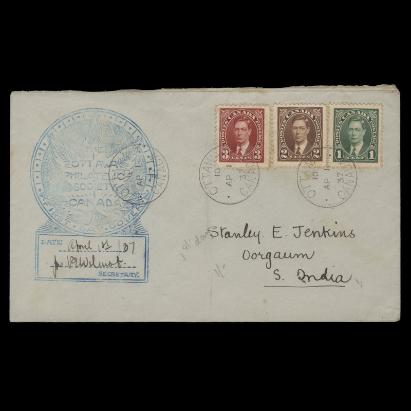 Canada 1937 KGVI definitives first day cover, OTTAWA
