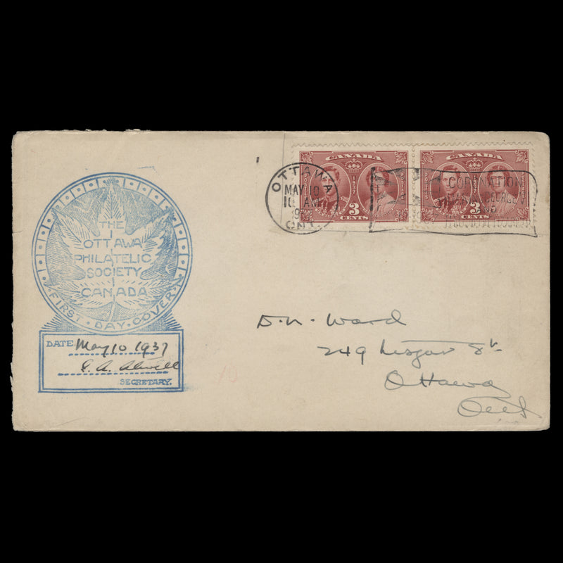 Canada 1937 Coronation first day cover, OTTAWA