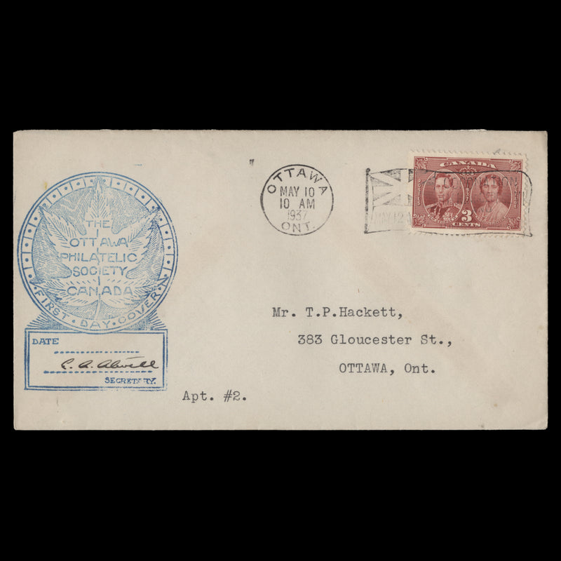 Canada 1937 Coronation first day cover, OTTAWA