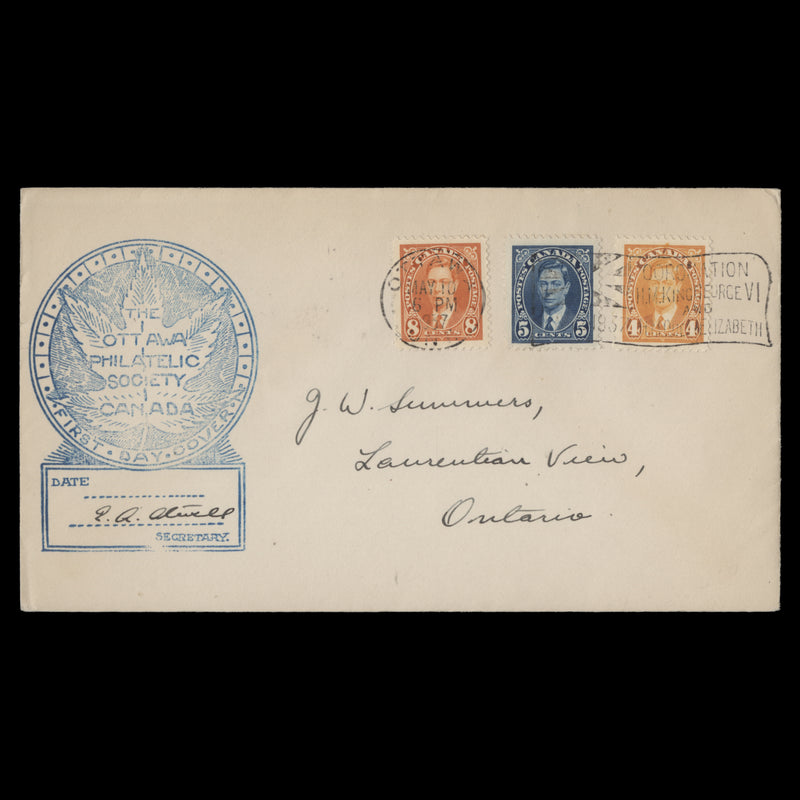 Canada 1937 KGVI definitives first day cover, OTTAWA