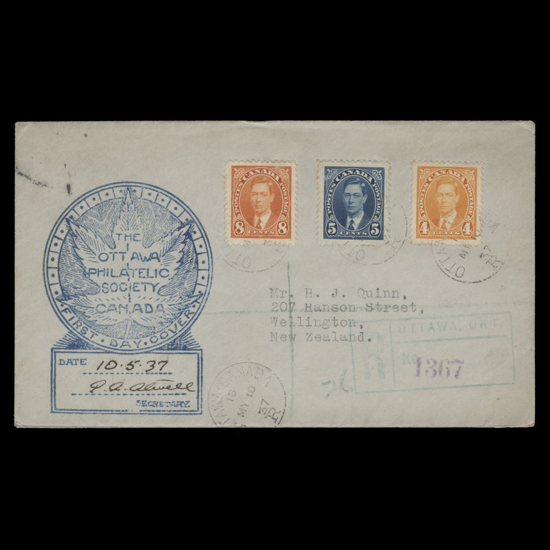 Canada 1937 KGVI definitives first day cover, OTTAWA