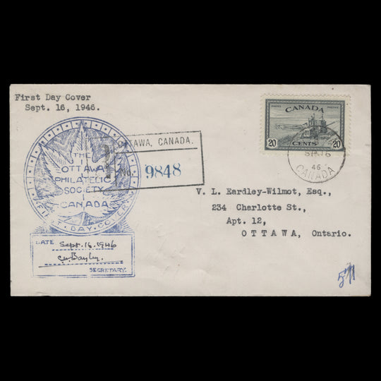 Canada 1946 (FDC) 20c Combine Harvester, OTTAWA