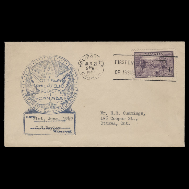 Canada 1949 Halifax Bicentenary first day cover, HALIFAX