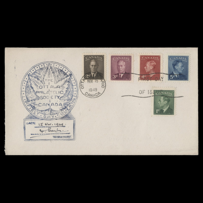 Canada 1949 King George VI definitives first day cover, OTTAWA