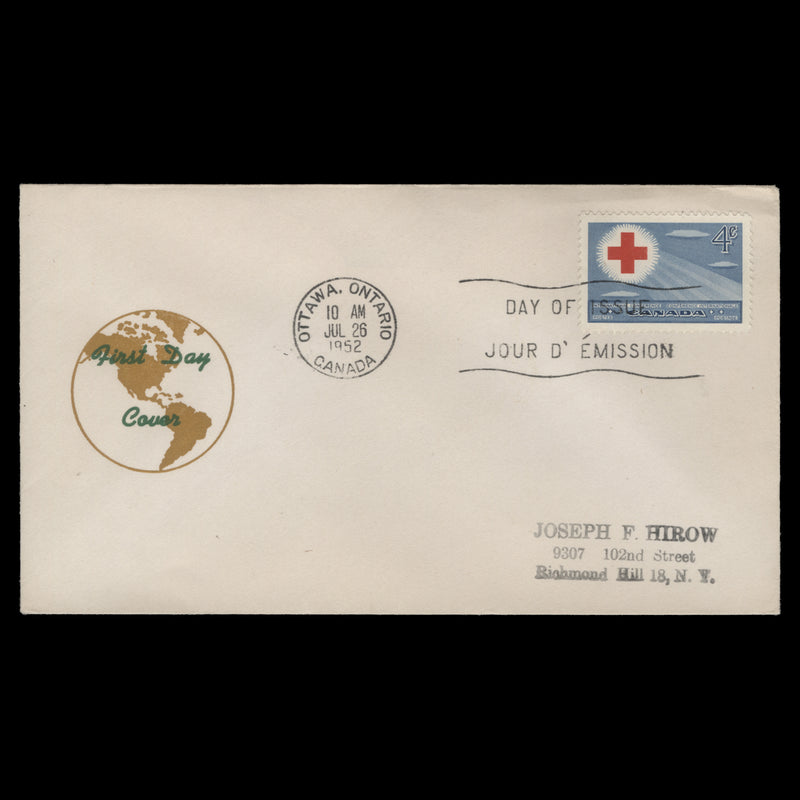 Canada 1952 (FDC) 4c Red Cross Conference, OTTAWA