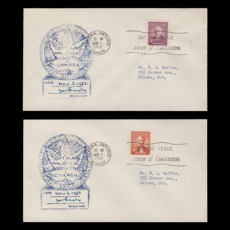 Canada 1952 Prime Ministers first day covers, OTTAWA