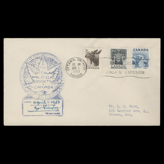 Canada 1953 National Wildlife Week first day cover, OTTAWA