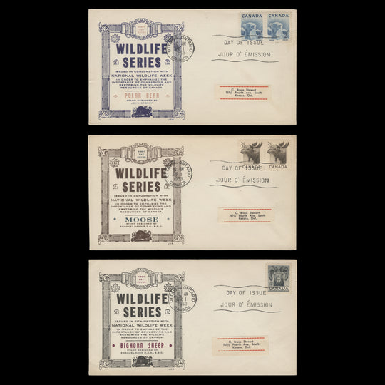 Canada 1953 National Wildlife Week first day covers, OTTAWA