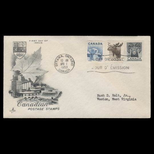 Canada 1953 National Wildlife Week first day cover, OTTAWA