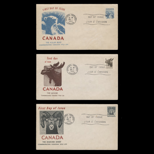 Canada 1953 National Wildlife Week first day covers, OTTAWA