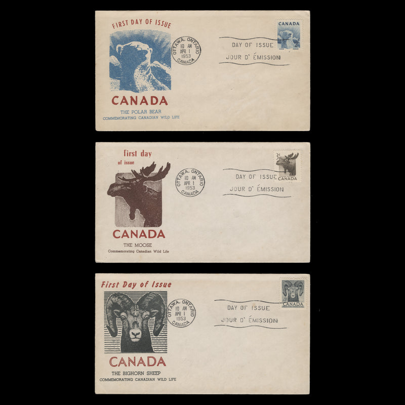 Canada 1953 National Wildlife Week first day covers, OTTAWACanada 1953 National Wildlife Week first day covers, OTTAWA