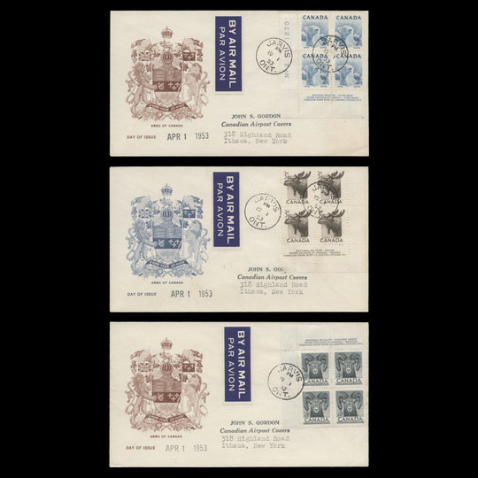Canada 1953 National Wildlife Week first day covers, JARVIS