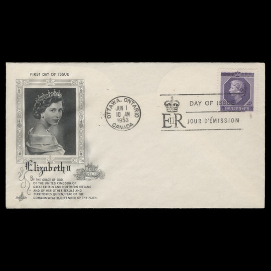 Canada 1953 (FDC) 4c Coronation, OTTAWA