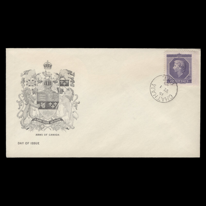 Canada 1953 (FDC) 4c Coronation, CHATHAM